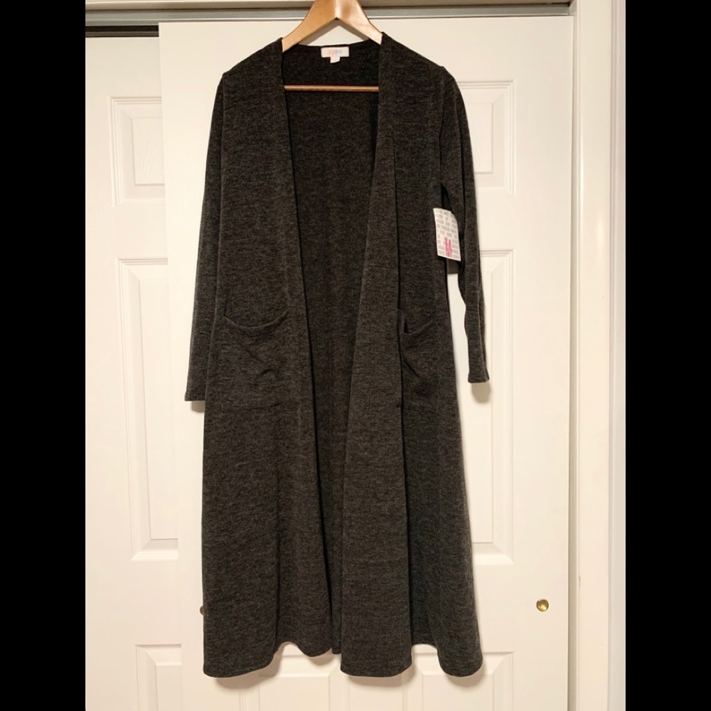 Lularoe dark gray sarah duster sweater medium